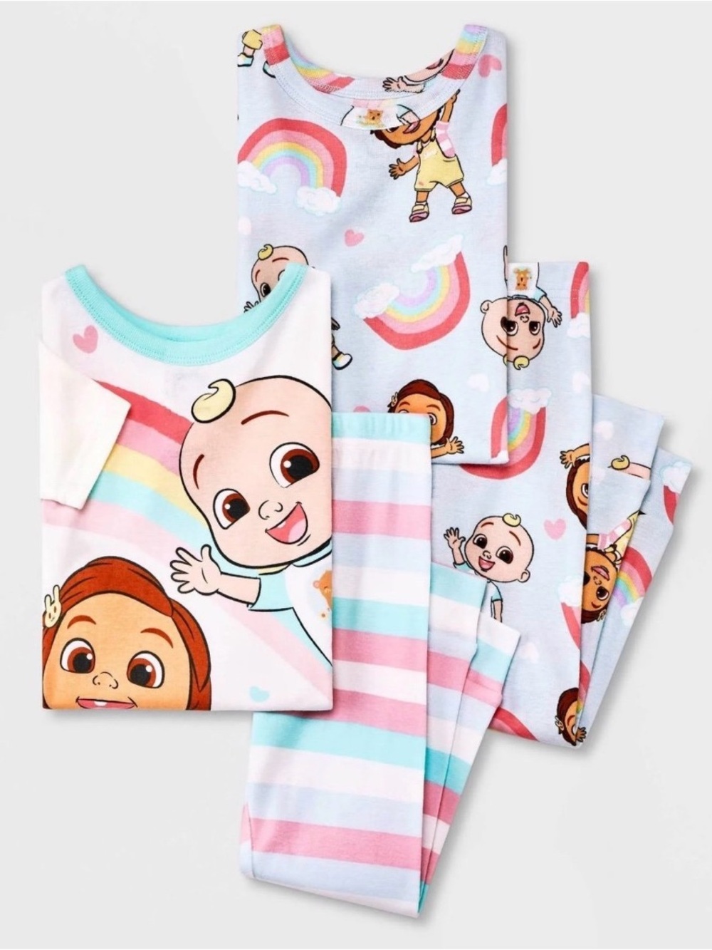 Toddler Girls' 4pc Cocomelon Rainbow Snug Fit Pajama Set 18M